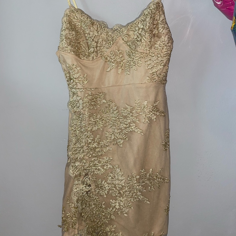 Tan lace Windsor Dress